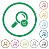 Limiting search results flat icons with outlines - Limiting search results flat color icons in round outlines on white background
