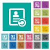 Undo contact changes multi colored flat icons on plain square backgrounds. Included white and darker icon variations for hover or active effects. - Undo contact changes square flat multi colored icons