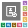 Cloud contact square flat icons - Cloud contact flat icons on simple color square backgrounds