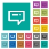 Typing message multi colored flat icons on plain square backgrounds. Included white and darker icon variations for hover or active effects. - Typing message square flat multi colored icons