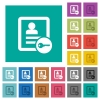 Secure contact multi colored flat icons on plain square backgrounds. Included white and darker icon variations for hover or active effects. - Secure contact square flat multi colored icons