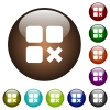 Component cancel color glass buttons - Component cancel white icons on round color glass buttons