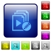 Edit playlist color square buttons - Edit playlist icons in rounded square color glossy button set