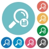 Save search results flat white icons on round color backgrounds - Save search results flat round icons