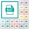 BAT file format flat color icons with quadrant frames - BAT file format flat color icons with quadrant frames on white background