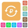 Ruble pay back rounded square flat icons - Ruble pay back flat icons on rounded square vivid color backgrounds.