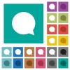 Chat multi colored flat icons on plain square backgrounds. Included white and darker icon variations for hover or active effects. - Chat square flat multi colored icons