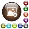 Crop image color glass buttons - Crop image white icons on round color glass buttons