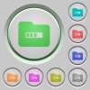 Processing folder push buttons - Processing folder color icons on sunk push buttons