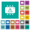 Hardware malfunction square flat multi colored icons - Hardware malfunction multi colored flat icons on plain square backgrounds. Included white and darker icon variations for hover or active effects.