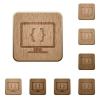 Developing application on rounded square carved wooden button styles - Developing application wooden buttons