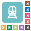 Train rounded square flat icons - Train white flat icons on color rounded square backgrounds