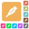 High speed USB flat icons on rounded square vivid color backgrounds. - High speed USB rounded square flat icons