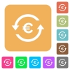 Euro pay back rounded square flat icons - Euro pay back flat icons on rounded square vivid color backgrounds.