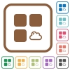 Cloud component simple icons - Cloud component simple icons in color rounded square frames on white background