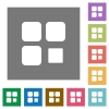 Component stop square flat icons - Component stop flat icons on simple color square backgrounds