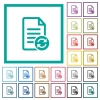 Refresh document flat color icons with quadrant frames - Refresh document flat color icons with quadrant frames on white background