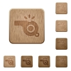 Whistle wooden buttons - Whistle on rounded square carved wooden button styles