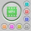 mp4 movie format color icons on sunk push buttons - mp4 movie format push buttons