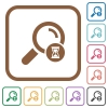 Search in progress simple icons in color rounded square frames on white background - Search in progress simple icons
