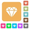 Diamond flat icons on rounded square vivid color backgrounds. - Diamond rounded square flat icons