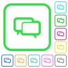 Chat bubbles vivid colored flat icons in curved borders on white background - Chat bubbles vivid colored flat icons