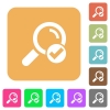 Search done rounded square flat icons - Search done flat icons on rounded square vivid color backgrounds.