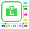 Pound bag vivid colored flat icons - Pound bag vivid colored flat icons in curved borders on white background