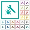 Bug fixing flat color icons with quadrant frames on white background - Bug fixing flat color icons with quadrant frames