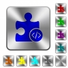 Plugin programming engraved icons on rounded square glossy steel buttons - Plugin programming rounded square steel buttons