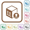 Package delivery simple icons - Package delivery simple icons in color rounded square frames on white background