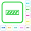Progress bar vivid colored flat icons in curved borders on white background - Progress bar vivid colored flat icons