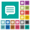 Message box with rows square flat multi colored icons - Message box with rows multi colored flat icons on plain square backgrounds. Included white and darker icon variations for hover or active effects.