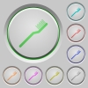 Toothbrush color icons on sunk push buttons - Toothbrush push buttons