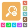 Search photo rounded square flat icons - Search photo flat icons on rounded square vivid color backgrounds.