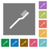 Toothbrush square flat icons - Toothbrush flat icons on simple color square backgrounds