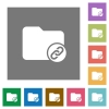 Directory attachment square flat icons - Directory attachment flat icons on simple color square backgrounds