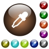 Color picker white icons on round color glass buttons - Color picker color glass buttons