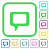 Empty comment bubble vivid colored flat icons - Empty comment bubble vivid colored flat icons in curved borders on white background