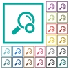 Trusted search flat color icons with quadrant frames - Trusted search flat color icons with quadrant frames on white background