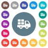 Transport flat white icons on round color backgrounds - Transport flat white icons on round color backgrounds. 17 background color variations are included.