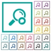 Search comment flat color icons with quadrant frames - Search comment flat color icons with quadrant frames on white background