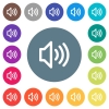Volume flat white icons on round color backgrounds. 17 background color variations are included. - Volume flat white icons on round color backgrounds