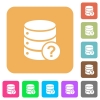 Database query rounded square flat icons - Database query flat icons on rounded square vivid color backgrounds.