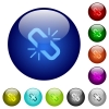 Unlink color glass buttons - Unlink icons on round color glass buttons