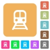 Train flat icons on rounded square vivid color backgrounds. - Train rounded square flat icons - Small thumbnail