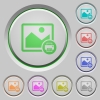 Print image push buttons - Print image color icons on sunk push buttons