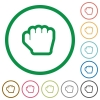 Grab cursor flat color icons in round outlines on white background - Grab cursor flat icons with outlines