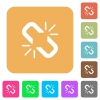 Unlink rounded square flat icons - Unlink flat icons on rounded square vivid color backgrounds.