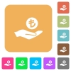 Turkish Lira earnings flat icons on rounded square vivid color backgrounds. - Turkish Lira earnings rounded square flat icons